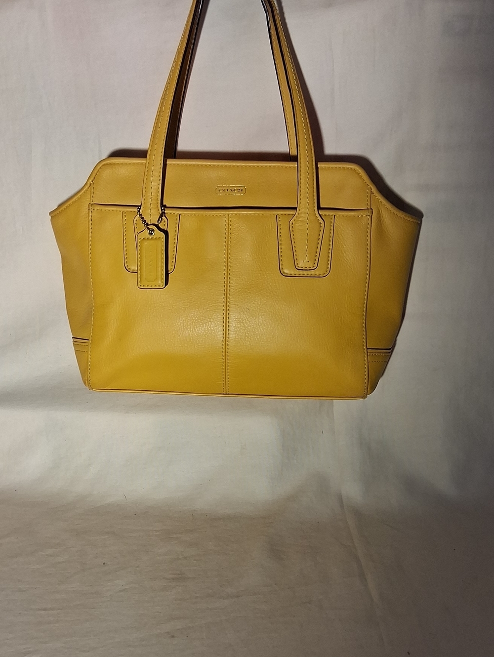 Coach Yellow Pebble Leather Med with Hang Tag